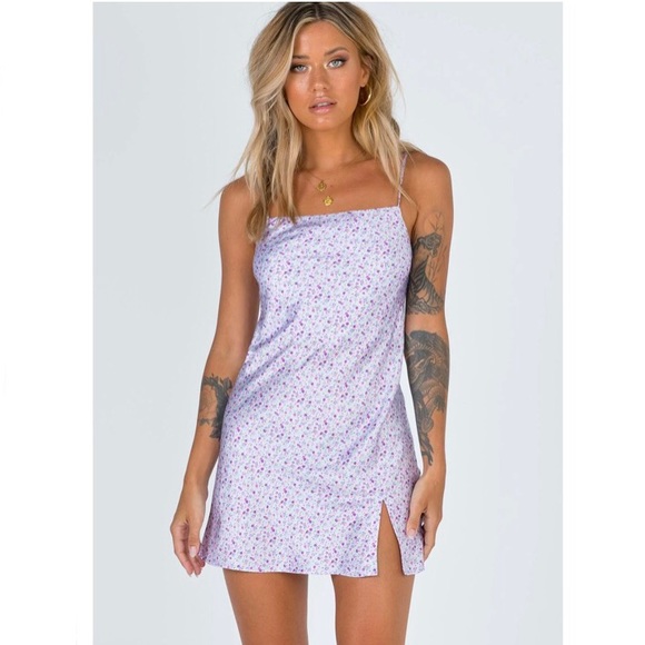Princess Polly Dresses & Skirts - Princess Polly After Thought Mini Slip Dress in Purple Floral Size 2